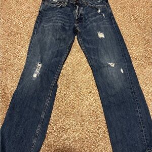 Hollister Men's Distressed Blue Straight Jeans